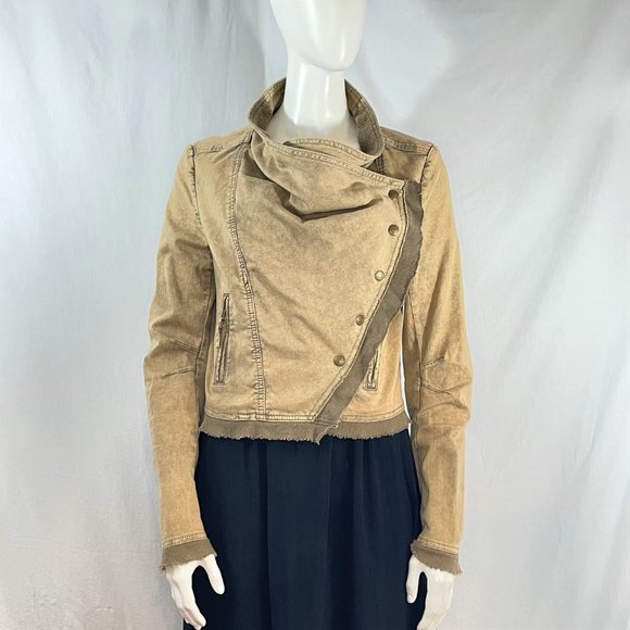 Draped Front Twill Moto Jacket | Free People - Picture 3 of 8